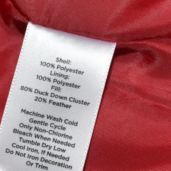 Talbots Cranberry Red Down High Zip Puffer Vest - Picture 8 of 9